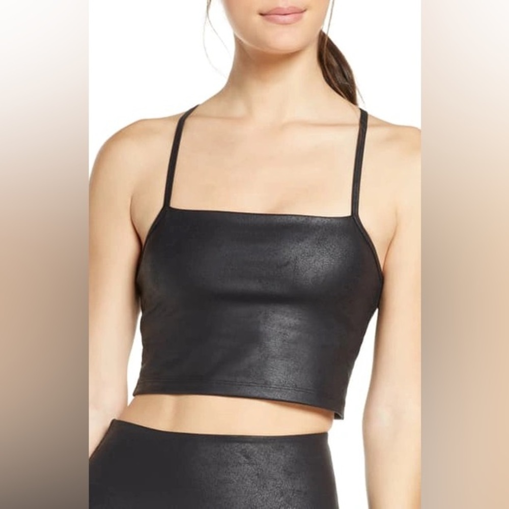 Beyond Yoga Faux Leather Crop Top